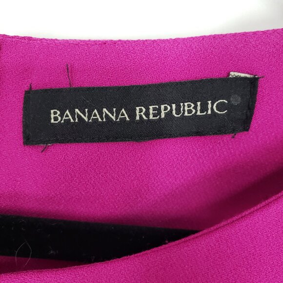 3/$25 Banana Republic Ruffle Dress 0 A Line Short Sleeves Cocktail Work Pink - Picture 3 of 11